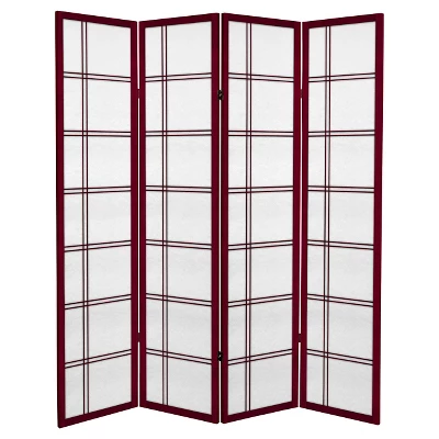 6 Ft. Tall Canvas Double Cross Room Divider 4 Panels - Oriental Furniture 3 6 Ft. Tall Canvas Double Cross Room Divider 4 Panels - Oriental Furniture