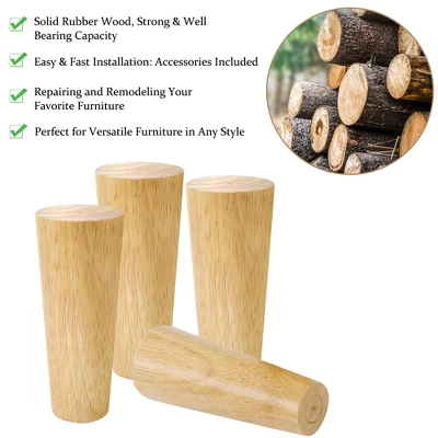 Unique Bargains Wood Furniture Legs Round Solid With Mounting Plate Replacement Feets Set Of 4 3 Unique Bargains Wood Furniture Legs Round Solid With Mounting Plate Replacement Feets Set Of 4