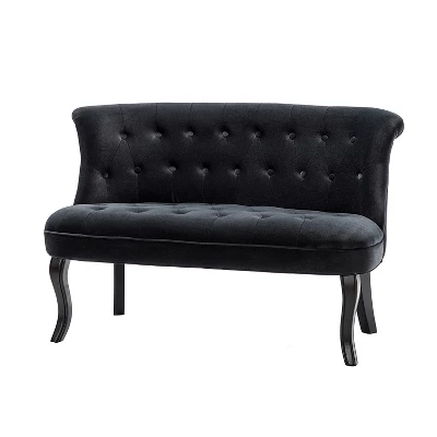 Jane 47" Velvet Button-tufted And Wing Back Loveseat Solid Wood And Cabriole Legs For Living Room And Bedroom | ARTFUL LIVING DESIGN 11 Jane 47" Velvet Button-tufted And Wing Back Loveseat Solid Wood And Cabriole Legs For Living Room And Bedroom | ARTFUL LIVING DESIGN - Image 9