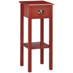 HOMCOM 2-Tier Night Stand With Drawer, Narrow End Table With Bottom Shelf, For Living Room Or Bedroom -Furniture Hotsale Shop GUEST 0296e01e adbc 4d77 8898 fb94641b20b8
