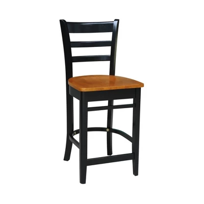 36" Patrick Round Pedestal Counter Height Dining Set With 2 Emily Stools Black/Cherry - International Concepts 5 36" Patrick Round Pedestal Counter Height Dining Set With 2 Emily Stools Black/Cherry - International Concepts - Image 3