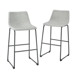 Set Of 2 Laslo Modern Upholstered Faux Leather Barstools - Saracina Home -Furniture Hotsale Shop GUEST 035b128c 0bd7 45e2 a578 021ee2bbfd35