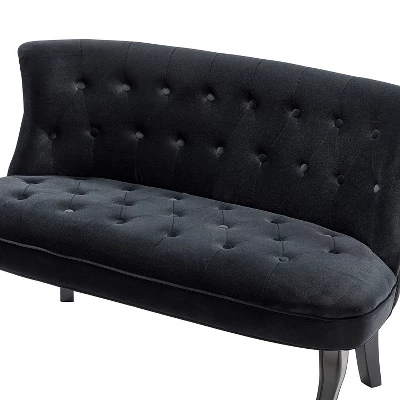 Jane 47" Velvet Button-tufted And Wing Back Loveseat Solid Wood And Cabriole Legs For Living Room And Bedroom | ARTFUL LIVING DESIGN 7 Jane 47" Velvet Button-tufted And Wing Back Loveseat Solid Wood And Cabriole Legs For Living Room And Bedroom | ARTFUL LIVING DESIGN - Image 5