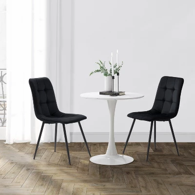 Nash Velvet Side Chair With Black Legs - CorLiving 3 Nash Velvet Side Chair With Black Legs - CorLiving