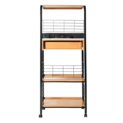 Better Home Products Kristi Metal Frame Microwave Stand With Storage In Black -Furniture Hotsale Shop GUEST 03bfc7c6 1b1b 4493 b0fa 1047f7400774