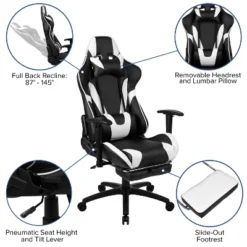 Flash Furniture Gaming Desk And Footrest Reclining Gaming Chair Set - Cup Holder/Headphone Hook/Removable Mouse Pad Top/Wire Management -Furniture Hotsale Shop GUEST 057f960c e450 4842 8a6d 4330e2e77937