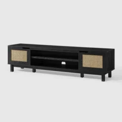 Modern Boho Storage TV Stand For TVs Up To 80" With Rattan Doors - Saracina Home -Furniture Hotsale Shop GUEST 05b74f8b 15fd 47e0 805b d65b865792a5