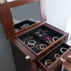 Tierra Contemporary Jewelry Armoire Merlot Brown - Powell Company -Furniture Hotsale Shop GUEST 085558e9 c9e0 4e39 bd5e 249aa387810f