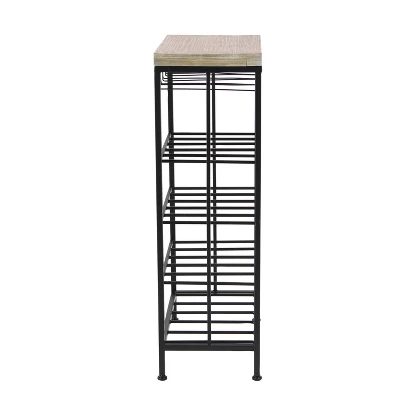 Industrial Metal Rectangle Wine Rack Black - Olivia & May 7 Industrial Metal Rectangle Wine Rack Black - Olivia & May - Image 5