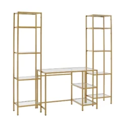 3pc Aimee Desk And Etagere Set Soft Gold - Crosley -Furniture Hotsale Shop GUEST 0951d268 4eee 47b7 ab54 83e00409f6f3