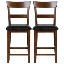Tangkula Set Of 4 Bar Stools Vintage Wooden Dining Chair For Kitchen, Bistro Brown&Black -Furniture Hotsale Shop GUEST 09c2ac9f b697 4b04 8bb3 8b153c2036e4