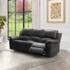 Carlin Leather Reclining Sofa Dark Brown - Abbyson Living