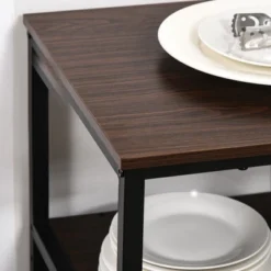 HOMCOM Industrial Wine Rack With 11-Bottles Holder, Free Standing Wine Shelf With Glass Holders For Home Bar, Kitchen, Dark Brown 11 HOMCOM Industrial Wine Rack With 11-Bottles Holder, Free Standing Wine Shelf With Glass Holders For Home Bar, Kitchen, Dark Brown -Furniture Hotsale Shop GUEST 0cebe4be 0d60 411f 8b6c 875a1fce33fc