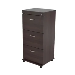 40.16" 3 Drawer Locking File Cabinet Espresso - Inval -Furniture Hotsale Shop GUEST 0d019e94 5800 4a33 8841 6b741b9bc795