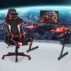 Costway Gaming Desk & Chair Set Z-Shaped Racing Style Desk With Massage Swivel Gaming Chair 2 Costway Gaming Desk & Chair Set Z-Shaped Racing Style Desk With Massage Swivel Gaming Chair -Furniture Hotsale Shop GUEST 0d632a0b 0fab 451c 817c d1d7bb3a19f6