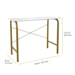 40" Home Office Computer Desk With Metal Base Marble/Brass - Teamson Home -Furniture Hotsale Shop GUEST 0f57b7e4 68da 4914 8d9b 17a2f98a2b12