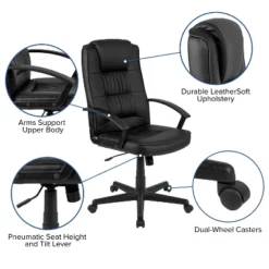 Emma And Oliver High Back Black LeatherSoft Task Chair With Arms - Desk Chair 17 Emma And Oliver High Back Black LeatherSoft Task Chair With Arms - Desk Chair -Furniture Hotsale Shop GUEST 0fa20531 cb89 4872 bf44 20bd7e1f4fdc