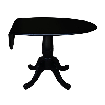 Davidson Round Dual Drop Leaf Pedestal Table Black - International Concepts 4 Davidson Round Dual Drop Leaf Pedestal Table Black - International Concepts - Image 2