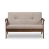 Bianca Mid-Modern Walnut Wood Fabric Tufted 2 Seater Loveseat Light Gray - Baxton Studio -Furniture Hotsale Shop GUEST 105dc042 d015 4a92 92a3 4d29d4770bc6