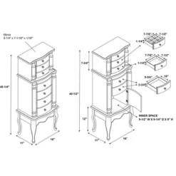Sedalia Jewelry Armoire Gray - Powell Company -Furniture Hotsale Shop GUEST 10f2739e fbb1 47da 9b04 c8d86b7454dc