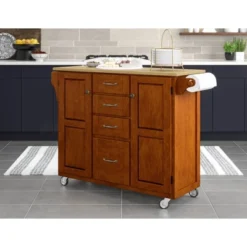 Create - A - Cart Kitchen Cart With Natural Top Cherry - Homestyles -Furniture Hotsale Shop GUEST 11c651b1 0a7d 432e 925e f4553398e7c4