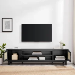Modern Boho Storage TV Stand For TVs Up To 80" With Rattan Doors - Saracina Home -Furniture Hotsale Shop GUEST 12221a0d 7b20 4e5c 80e3 fe64e592ec0c