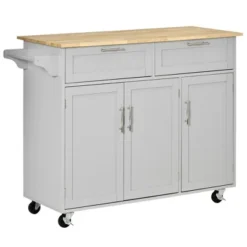 HOMCOM 48" Modern Kitchen Island Cart On Wheels With Storage Drawers, Rolling Utility Cart With Adjustable Shelves, Cabinets And Towel Rack 15 HOMCOM 48" Modern Kitchen Island Cart On Wheels With Storage Drawers, Rolling Utility Cart With Adjustable Shelves, Cabinets And Towel Rack -Furniture Hotsale Shop GUEST 13ac024b 2c7b 40df 8a15 577e2aff36ad