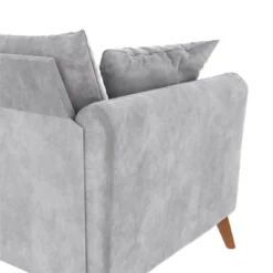 Magnolia 2 Seater Loveseat Sofa With Pillows Pocket Coil Seating Light Gray Velvet - Novogratz -Furniture Hotsale Shop GUEST 13f23e83 a04b 4479 87b0 e1e1485a4763