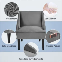 Yaheetech Modern Upholstered Armchair Velvet Accent Chair For Living Room Bedroom 13 Yaheetech Modern Upholstered Armchair Velvet Accent Chair For Living Room Bedroom -Furniture Hotsale Shop GUEST 145335ba 74b1 4d2c 8500 3cf0d0592fed