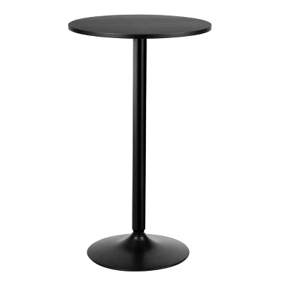 Costway 24" Round Pub Table Bistro Bar Height Cocktail Table W/Metal Base Indoor Black 11 Costway 24" Round Pub Table Bistro Bar Height Cocktail Table W/Metal Base Indoor Black - Image 9