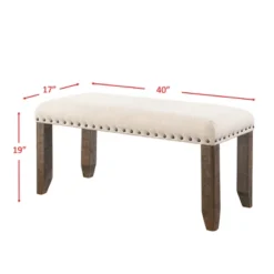 Dex 6pc Extendable Dining Table Set, 4 Ladder Side Chairs And Bench Upholstery Walnut Brown/ Cream Upholstery - Picket House Furnishings -Furniture Hotsale Shop GUEST 1639f49f 8ea9 4096 b574 c626603e2db5