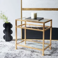 Hanzel Gold Leaf Glass Side Table - Gold - Safavieh 11 Hanzel Gold Leaf Glass Side Table - Gold - Safavieh -Furniture Hotsale Shop GUEST 16bb3a31 78af 4943 80ba 205f136ef255