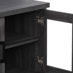 Fremont TV Stand For TVs Up To 95" With Glass Cabinets Dark Gray - CorLiving 18 Fremont TV Stand For TVs Up To 95" With Glass Cabinets Dark Gray - CorLiving -Furniture Hotsale Shop GUEST 16db7c61 81a3 4854 9dde 2872650d2980