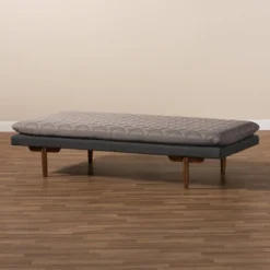 Twin Two Marit Tone Upholstered Wood Daybed Gray/Walnut - Baxton Studio -Furniture Hotsale Shop GUEST 1799b67d 0324 4792 99ab ffc24928df20