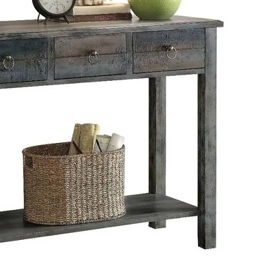Console Table Oak Teal - Acme Furniture 5 Console Table Oak Teal - Acme Furniture - Image 3