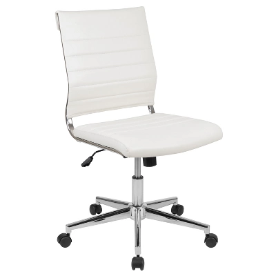 Emma And Oliver Mid-Back Armless LeatherSoft Ribbed Executive Swivel Office Chair 16 Emma And Oliver Mid-Back Armless LeatherSoft Ribbed Executive Swivel Office Chair - Image 14