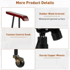 Tangkula Velvet Home Office Chair Swivel Adjustable Task Chair W/ Wooden Armrest -Furniture Hotsale Shop GUEST 1ac6b7f6 3329 4df2 892c e18b6adff959