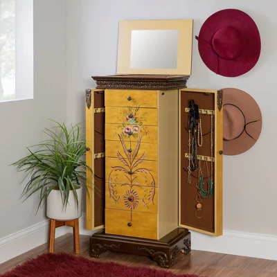 Beatrice Antique Parchment Hand Painted Jewelry Armoire - Powell Company 12 Beatrice Antique Parchment Hand Painted Jewelry Armoire - Powell Company - Image 10