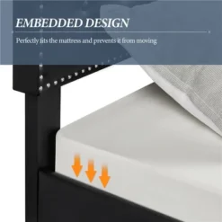 Yaheetech Upholstered Bed Frame With Button-Tufted Headboard -Furniture Hotsale Shop GUEST 1c490dff 44de 4aa8 b46f e06273e5d386