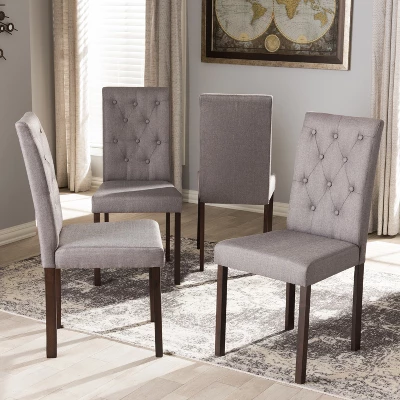 Set Of 4 Gardner Finished Dining Chairs Gray/Dark Brown - Baxton Studio 4 Set Of 4 Gardner Finished Dining Chairs Gray/Dark Brown - Baxton Studio - Image 2