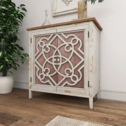 Natural Wood Cabinet With Trellis Doors Light Brown - Olivia & May -Furniture Hotsale Shop GUEST 1f6c33d2 0b4a 4f8c bc6d f13ae3dd0f2d