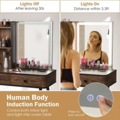 Costway Vanity Set With Dimmable Lighted Mirror 3 Lighting Modes -Furniture Hotsale Shop GUEST 2044926c f16c 4aec 8147 a180ee27b591