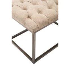 24" Button Tufted Metal Ottoman - WOVENBYRD -Furniture Hotsale Shop GUEST 2120ae05 4810 4039 b158 a84a538f409b