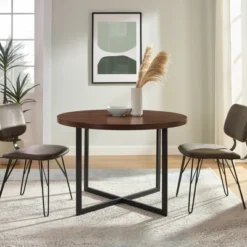 Modern 42" Round Intersecting Leg Dining Table Dark Walnut - Saracina Home 14 Modern 42" Round Intersecting Leg Dining Table Dark Walnut - Saracina Home -Furniture Hotsale Shop GUEST 22b710d1 5032 4864 b154 aaea26781a6f