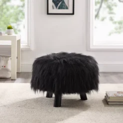 Faux Fur Foot Stool - Linon 12 Faux Fur Foot Stool - Linon -Furniture Hotsale Shop GUEST 23c16765 6b7f 4bd0 9482 d5d39c6c71f6