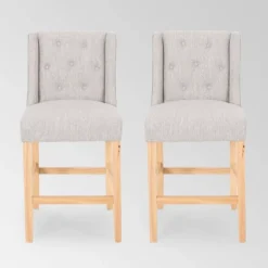 Set Of 2 Landria Button Tufted Wingback Counter Height Barstools - Christopher Knight Home -Furniture Hotsale Shop GUEST 24747eef cea2 4e8a a612 a3c7ac47f0a2