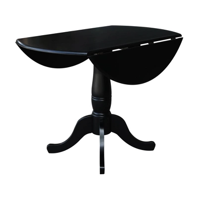 Davidson Round Dual Drop Leaf Pedestal Table Black - International Concepts 7 Davidson Round Dual Drop Leaf Pedestal Table Black - International Concepts - Image 5
