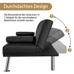 Yaheetech Convertible Futon Sofa Bed Tufted Fabric Futon With Cupholders And Pillows -Furniture Hotsale Shop GUEST 26c68fc7 fb13 4eca 96ce c6582e23c7d9