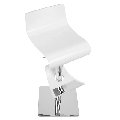 Viva Contemporary Adjustable Barstool Wood/White - LumiSource 7 Viva Contemporary Adjustable Barstool Wood/White - LumiSource - Image 5