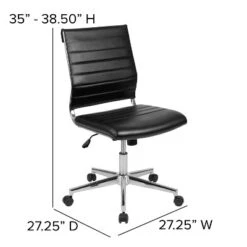 Emma And Oliver Mid-Back Armless LeatherSoft Ribbed Executive Swivel Office Chair 20 Emma And Oliver Mid-Back Armless LeatherSoft Ribbed Executive Swivel Office Chair -Furniture Hotsale Shop GUEST 28f84983 636f 46fd a4f0 2553807fb5fd